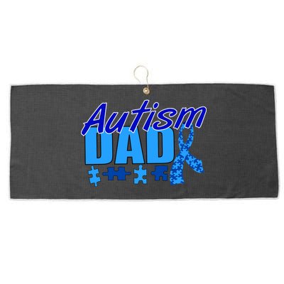 Autism Dad Awareness Ribbon Large Microfiber Waffle Golf Towel