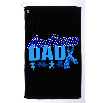 Autism Dad Awareness Ribbon Platinum Collection Golf Towel