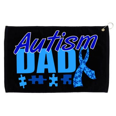 Autism Dad Awareness Ribbon Grommeted Golf Towel