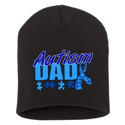Autism Dad Awareness Ribbon Short Acrylic Beanie