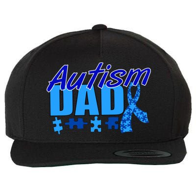 Autism Dad Awareness Ribbon Wool Snapback Cap