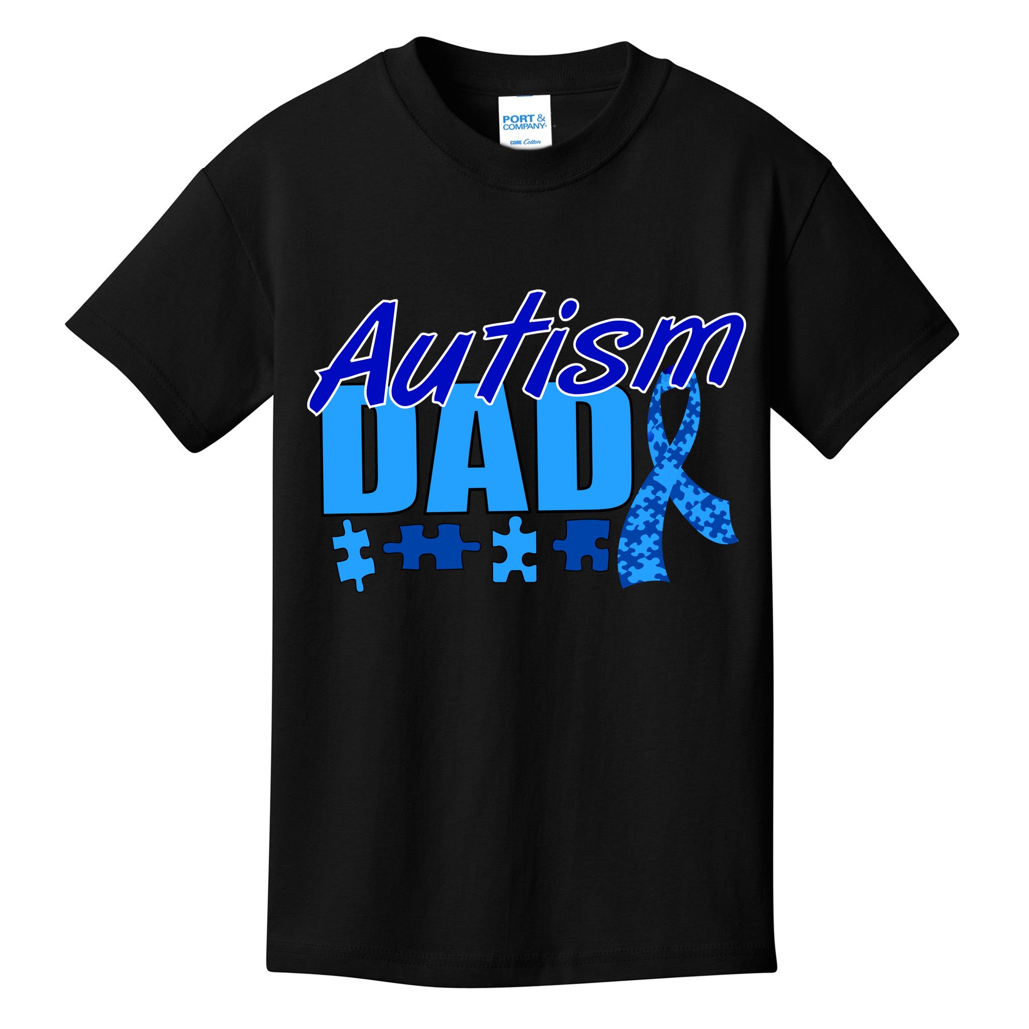 Autism Dad Awareness Ribbon Kids T-Shirt