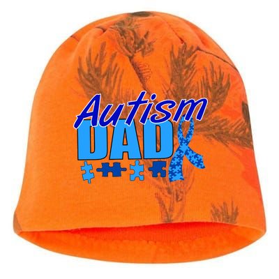 Autism Dad Awareness Ribbon Kati - Camo Knit Beanie