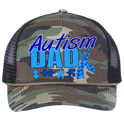 Autism Dad Awareness Ribbon Retro Rope Trucker Hat Cap