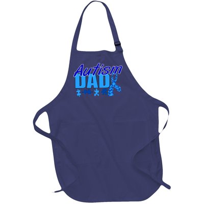 Autism Dad Awareness Ribbon Full-Length Apron With Pockets