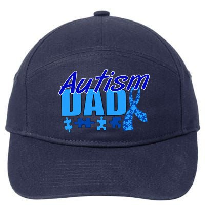 Autism Dad Awareness Ribbon 7-Panel Snapback Hat