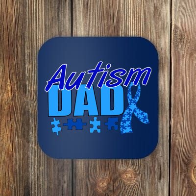 Autism Dad Awareness Ribbon Coaster