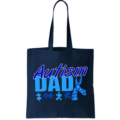 Autism Dad Awareness Ribbon Tote Bag