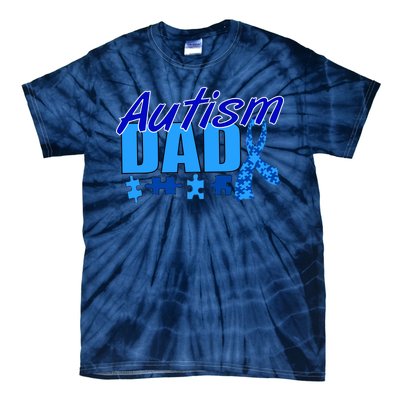 Autism Dad Awareness Ribbon Tie-Dye T-Shirt