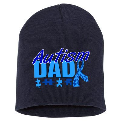 Autism Dad Awareness Ribbon Short Acrylic Beanie