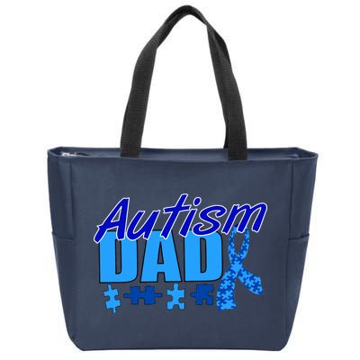 Autism Dad Awareness Ribbon Zip Tote Bag