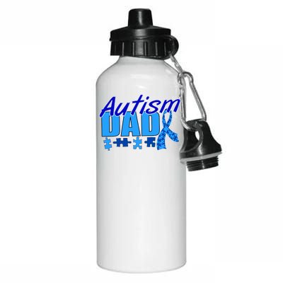 Autism Dad Awareness Ribbon Aluminum Water Bottle