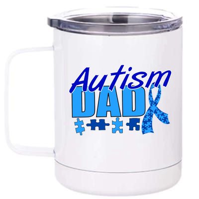 Autism Dad Awareness Ribbon 12 oz Stainless Steel Tumbler Cup