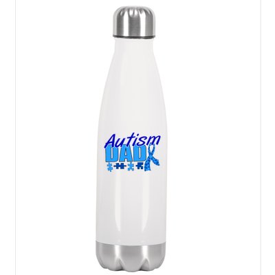 Autism Dad Awareness Ribbon Stainless Steel Insulated Water Bottle