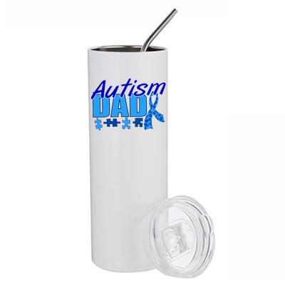 Autism Dad Awareness Ribbon Stainless Steel Tumbler