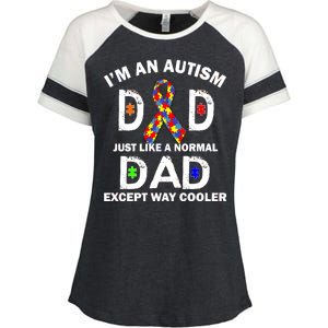 Autism Dad Just Like A Normal Dad But Way Cooler Enza Ladies Jersey Colorblock Tee