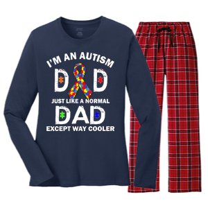 Autism Dad Just Like A Normal Dad But Way Cooler Women's Long Sleeve Flannel Pajama Set 