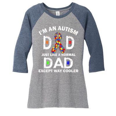 Autism Dad Just Like A Normal Dad But Way Cooler Women's Tri-Blend 3/4-Sleeve Raglan Shirt