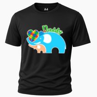 Autism Daddy Cute Elephant Cooling Performance Crew T-Shirt