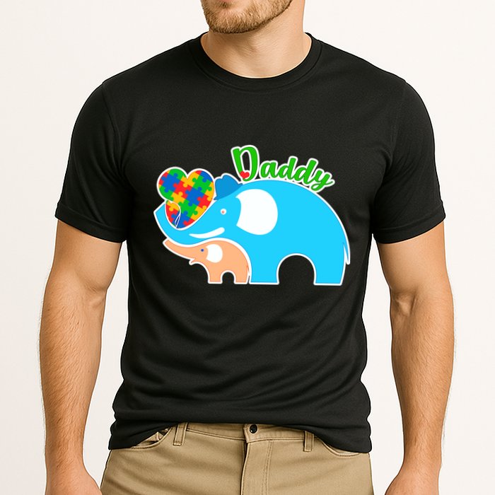Autism Daddy Cute Elephant Cooling Performance Crew T-Shirt