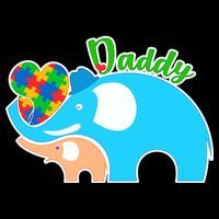 Autism Daddy Cute Elephant Cooling Performance Crew T-Shirt