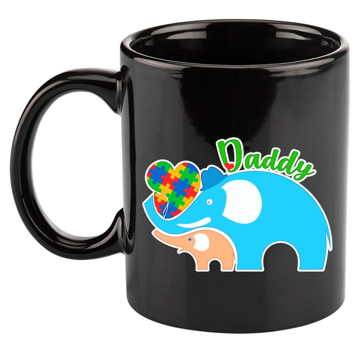 Autism Daddy Cute Elephant 11oz C Handle Ceramic Mug