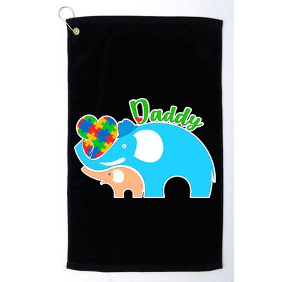 Autism Daddy Cute Elephant Golf Towel