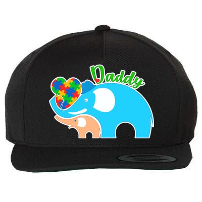 Autism Daddy Cute Elephant Wool Snapback Cap