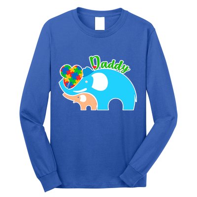 Autism Daddy Cute Elephant Long Sleeve Shirt