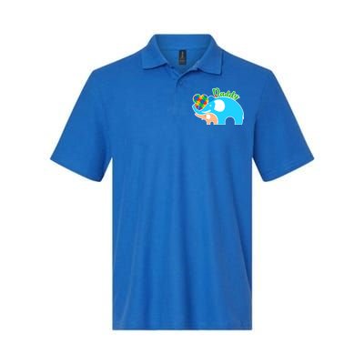 Autism Daddy Cute Elephant Softstyle Adult Sport Polo