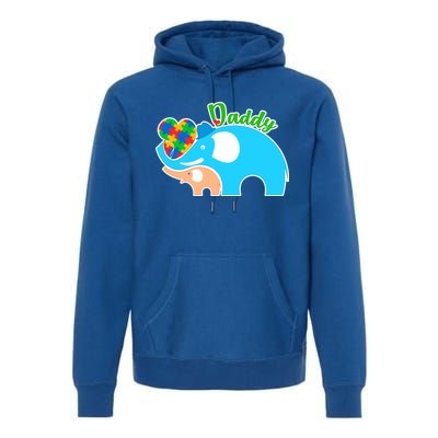 Autism Daddy Cute Elephant Premium Hoodie