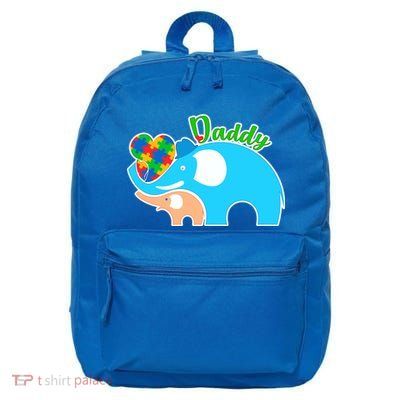 Autism Daddy Cute Elephant 16 in Basic Backpack