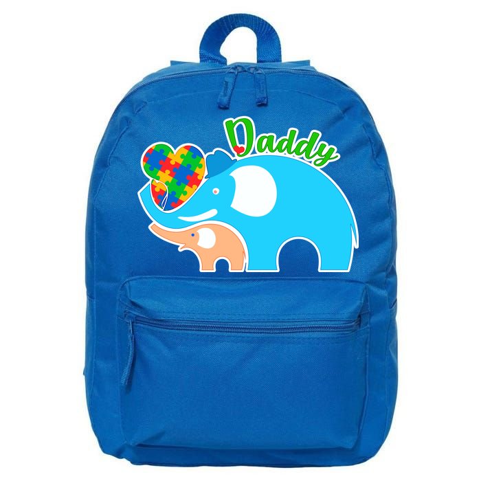 Autism Daddy Cute Elephant 16 in Basic Backpack