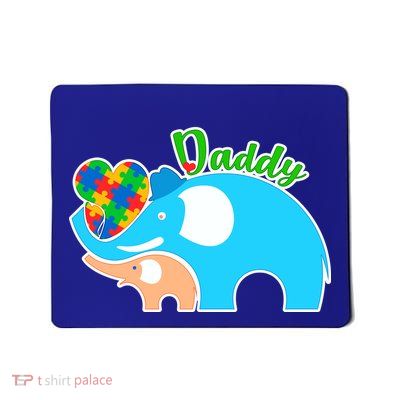 Autism Daddy Cute Elephant Mousepad