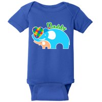 Autism Daddy Cute Elephant Baby Bodysuit