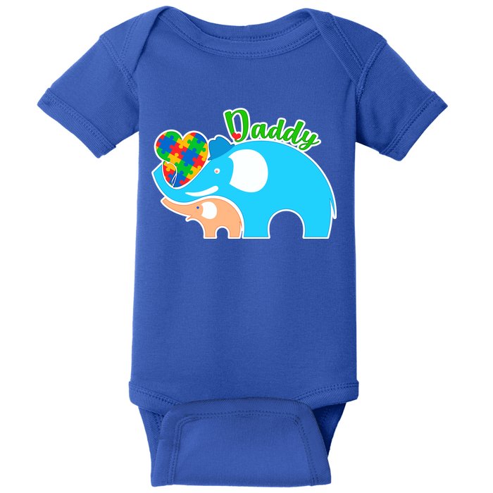 Autism Daddy Cute Elephant Baby Bodysuit