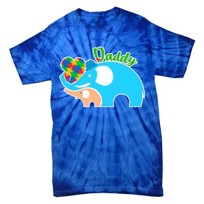 Autism Daddy Cute Elephant Tie-Dye T-Shirt