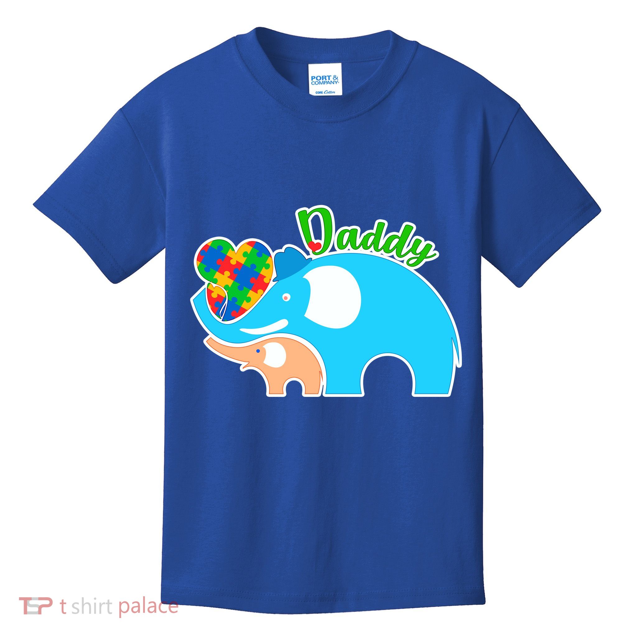 Autism Daddy Cute Elephant Kids T-Shirt