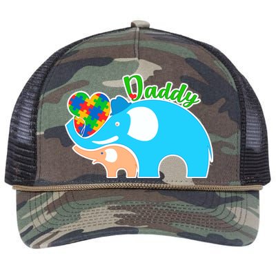 Autism Daddy Cute Elephant Retro Rope Trucker Hat Cap