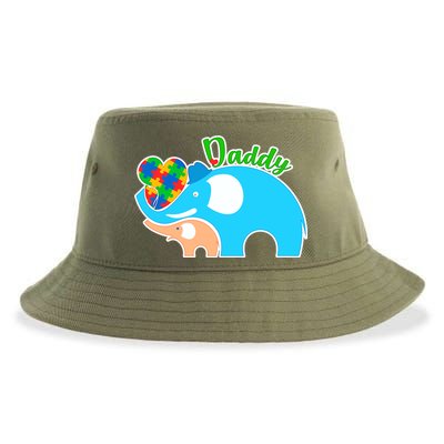 Autism Daddy Cute Elephant Sustainable Bucket Hat