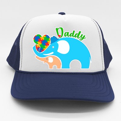 Autism Daddy Cute Elephant Trucker Hat