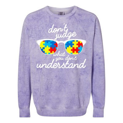 Autism Don't Judge What You Don't Understand Colorblast Crewneck Sweatshirt