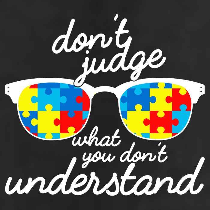 Autism Don't Judge What You Don't Understand Crop Fleece Hoodie
