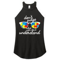 Autism Don't Judge What You Don't Understand Women's Perfect Tri Rocker Tank