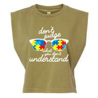 Autism Don't Judge What You Don't Understand Garment-Dyed Women's Muscle Tee