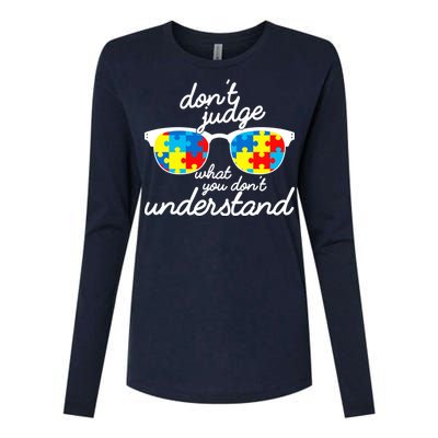 Autism Don't Judge What You Don't Understand Womens Cotton Relaxed Long Sleeve T-Shirt