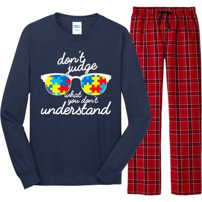 Autism Don't Judge What You Don't Understand Long Sleeve Pajama Set