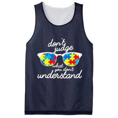 Autism Don't Judge What You Don't Understand Mesh Reversible Basketball Jersey Tank