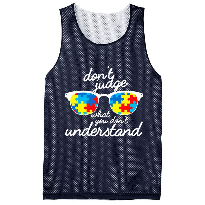 Autism Don't Judge What You Don't Understand Mesh Reversible Basketball Jersey Tank