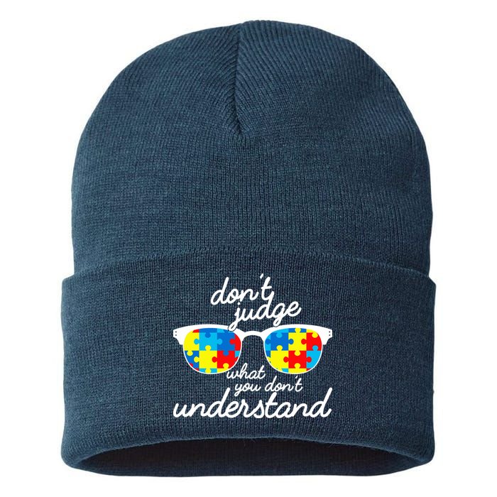 Autism Don't Judge What You Don't Understand Sustainable Knit Beanie